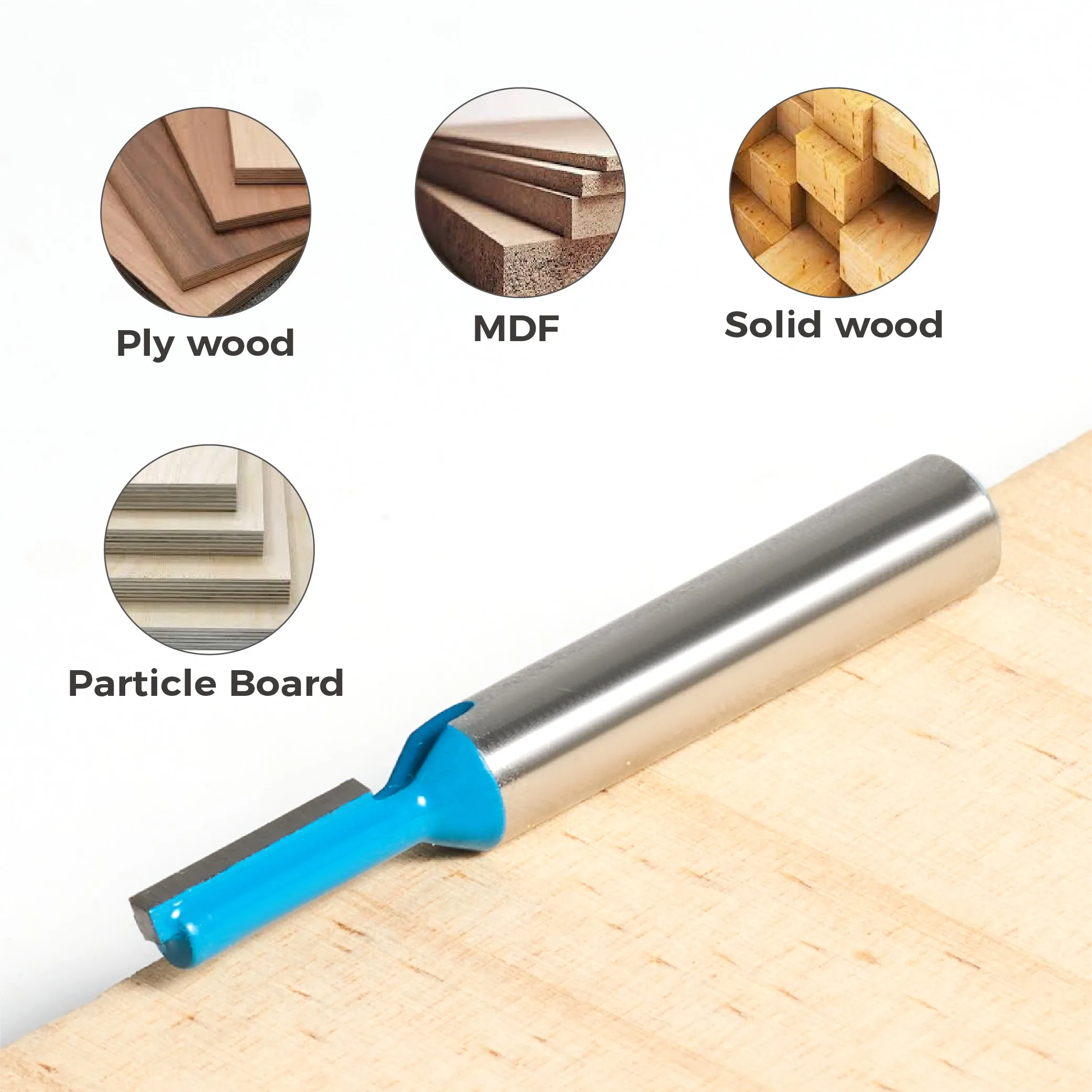 toolant Straight Router Bits , 1/4-Inch Shank 5/32-Inch Dia, Carbide-Tipped Milling Cutter for Woodworking