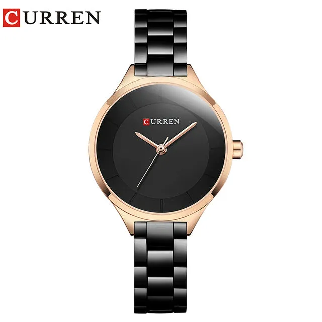 Top Brand Fashion Stainless Steel Band Quartz Wrist Watch Ladies Watches