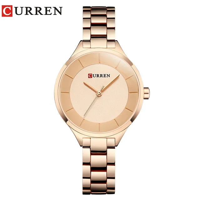 Top Brand Fashion Stainless Steel Band Quartz Wrist Watch Ladies Watches