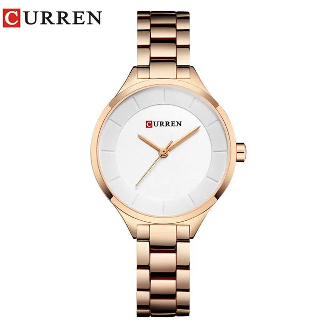 Top Brand Fashion Stainless Steel Band Quartz Wrist Watch Ladies Watches