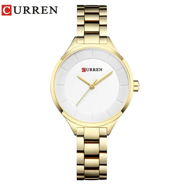 Top Brand Fashion Stainless Steel Band Quartz Wrist Watch Ladies Watches