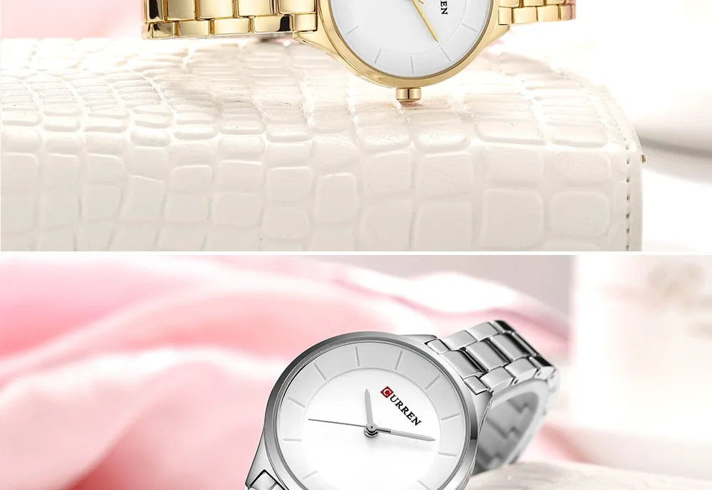 Top Brand Fashion Stainless Steel Band Quartz Wrist Watch Ladies Watches