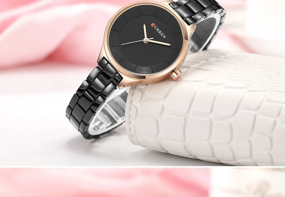 Top Brand Fashion Stainless Steel Band Quartz Wrist Watch Ladies Watches