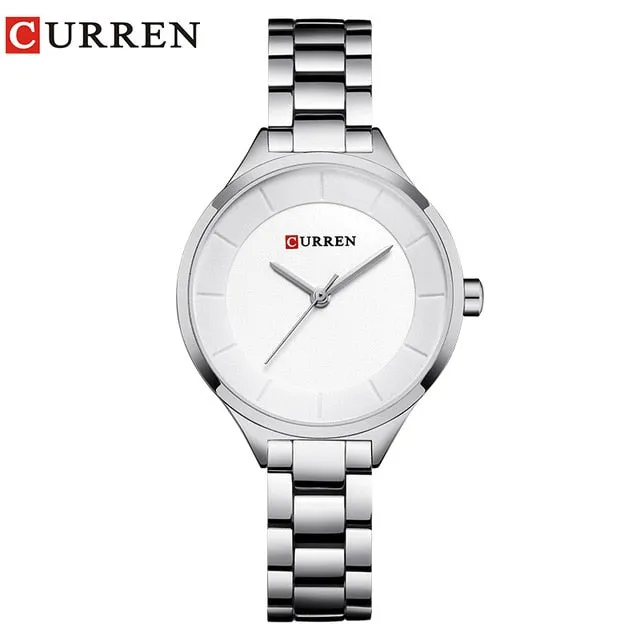 Top Brand Fashion Stainless Steel Band Quartz Wrist Watch Ladies Watches