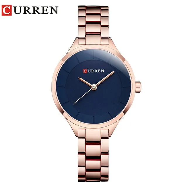 Top Brand Fashion Stainless Steel Band Quartz Wrist Watch Ladies Watches