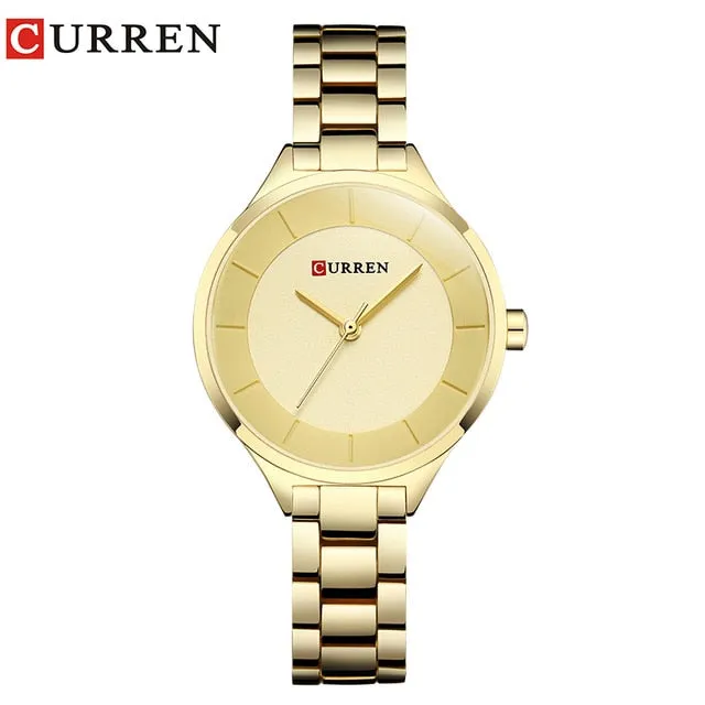 Top Brand Fashion Stainless Steel Band Quartz Wrist Watch Ladies Watches