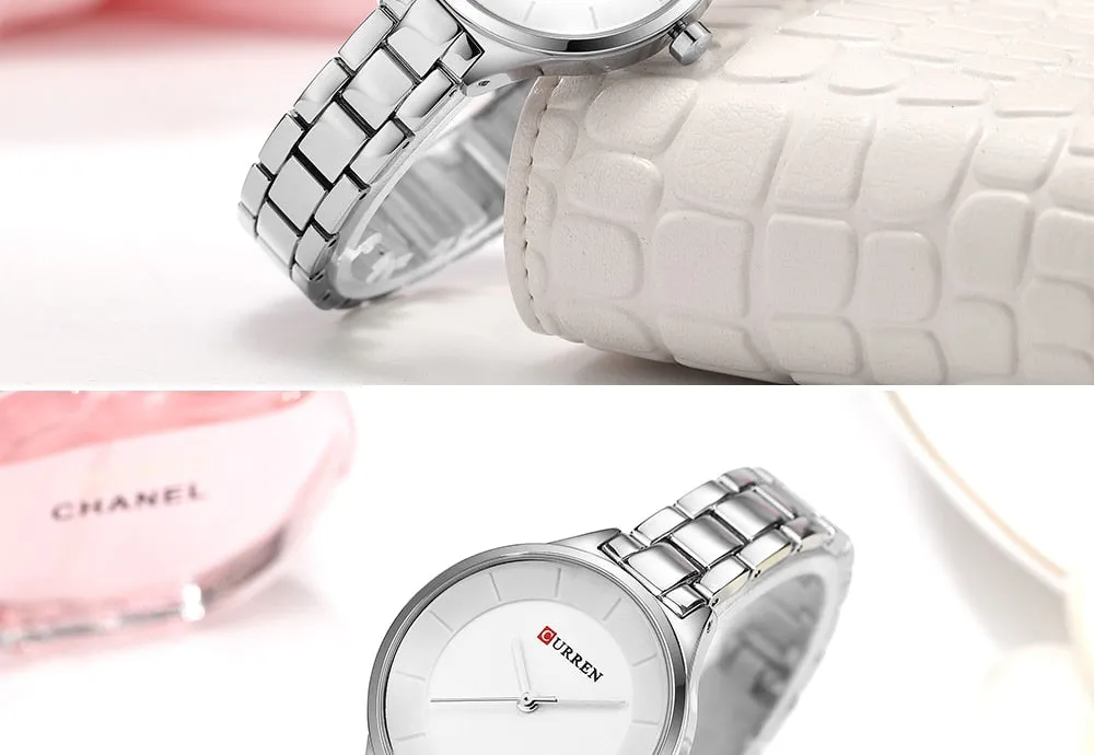 Top Brand Fashion Stainless Steel Band Quartz Wrist Watch Ladies Watches