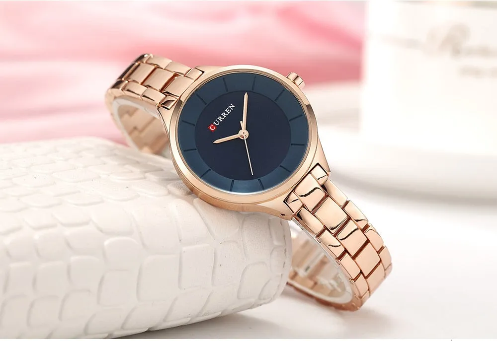 Top Brand Fashion Stainless Steel Band Quartz Wrist Watch Ladies Watches