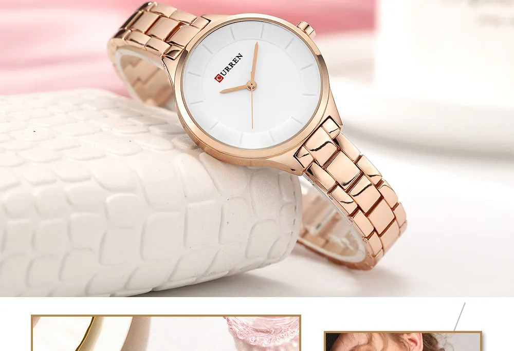 Top Brand Fashion Stainless Steel Band Quartz Wrist Watch Ladies Watches