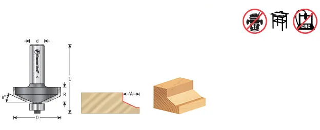 Traditional Raised Panel Router Bit | 25°x 1 5⁄8 Dia x 1⁄2 x 1⁄2" Shank | 54116 | 738685941164