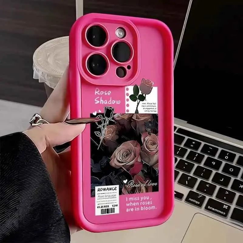 TSP155 Cute Phone Cases For Galaxy S24, S23, S22 Plus Ultra, S21, S20 FE, A10, A11, A03, A04, A30, and A20 - Rose Flower Pattern