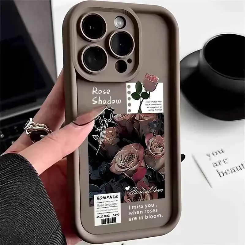 TSP155 Cute Phone Cases For Galaxy S24, S23, S22 Plus Ultra, S21, S20 FE, A10, A11, A03, A04, A30, and A20 - Rose Flower Pattern