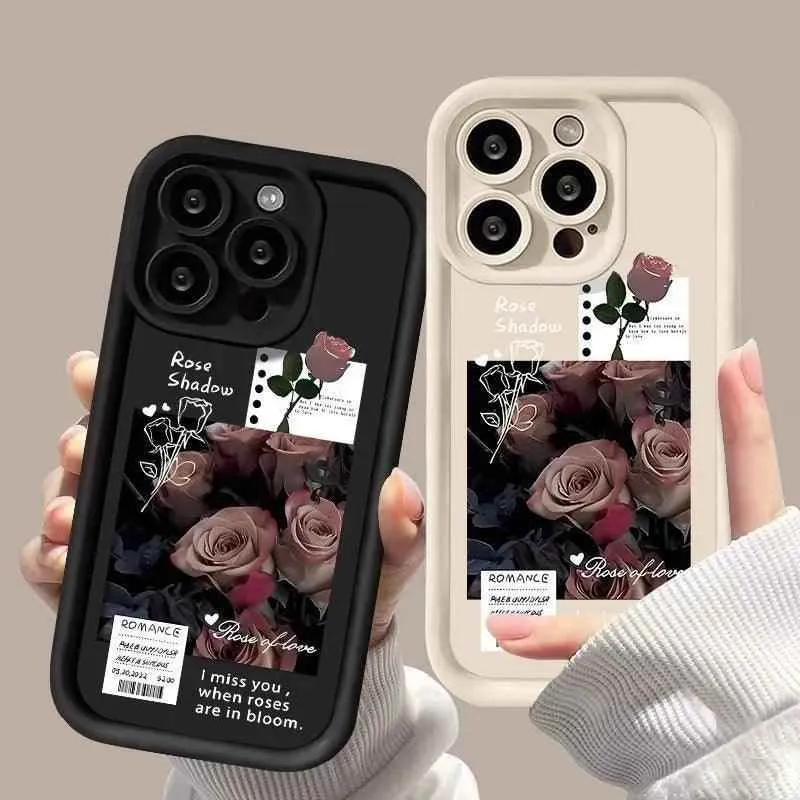 TSP155 Cute Phone Cases For Galaxy S24, S23, S22 Plus Ultra, S21, S20 FE, A10, A11, A03, A04, A30, and A20 - Rose Flower Pattern