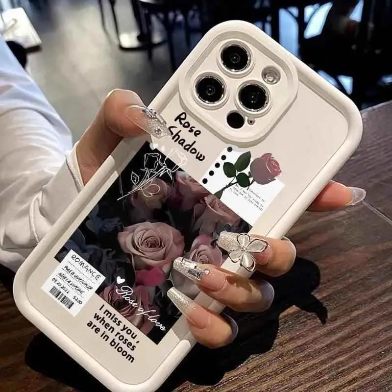 TSP155 Cute Phone Cases For Galaxy S24, S23, S22 Plus Ultra, S21, S20 FE, A10, A11, A03, A04, A30, and A20 - Rose Flower Pattern