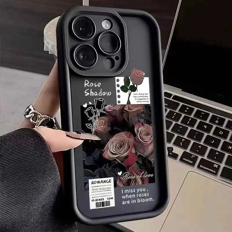 TSP155 Cute Phone Cases For Galaxy S24, S23, S22 Plus Ultra, S21, S20 FE, A10, A11, A03, A04, A30, and A20 - Rose Flower Pattern