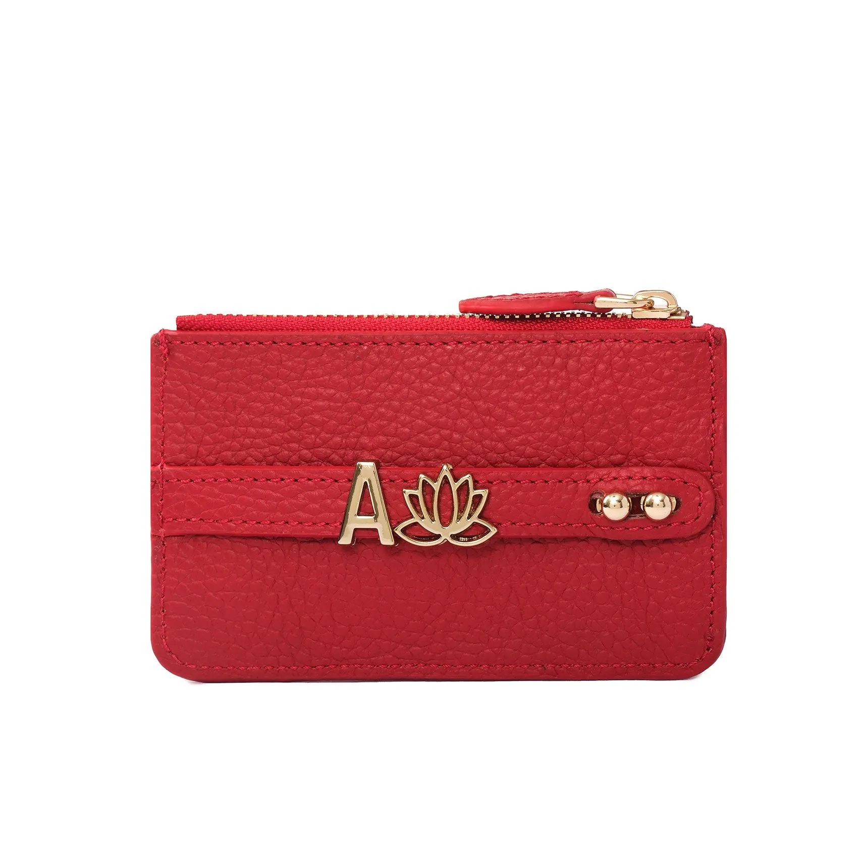 UMBI Personalized Leather Mini Wallet - Red