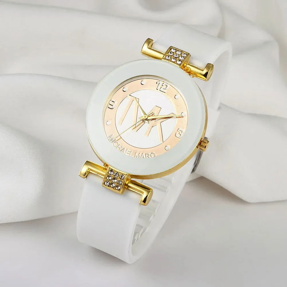 UTHAI W28 Women's Fashion Quartz Watch Light Luxury Diamond Silicone Band College Girl Watches Clock