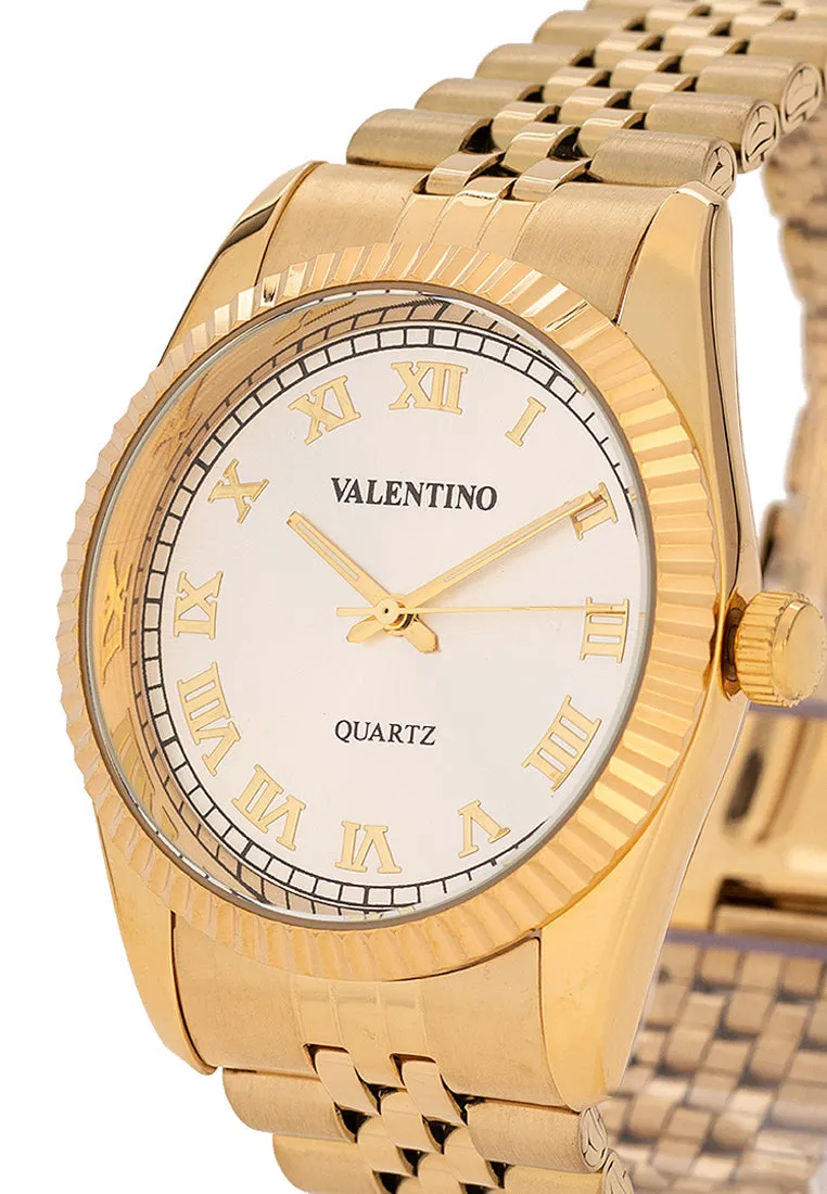 Valentino 20122402-GOLD - SILVER DIAL Stainless Steel Strap Analog Watch for Men