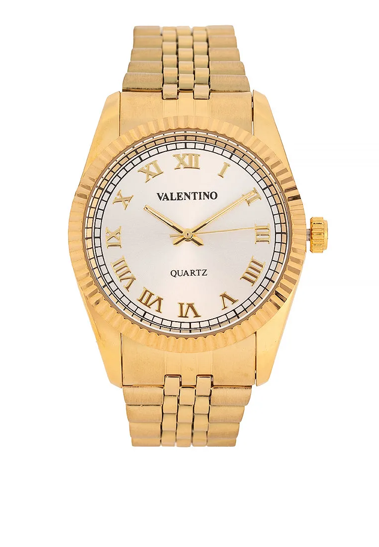 Valentino 20122402-GOLD - SILVER DIAL Stainless Steel Strap Analog Watch for Men