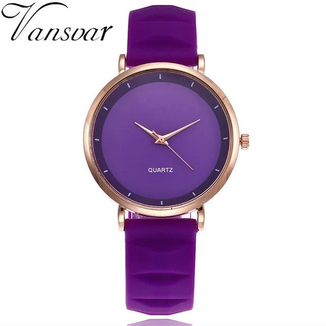 Vansvar Fashion Jelly Silicone Women Watches Luxury Brand Casual Ladies Quartz Clock Wristwatches Clock Relogio Feminino Hot