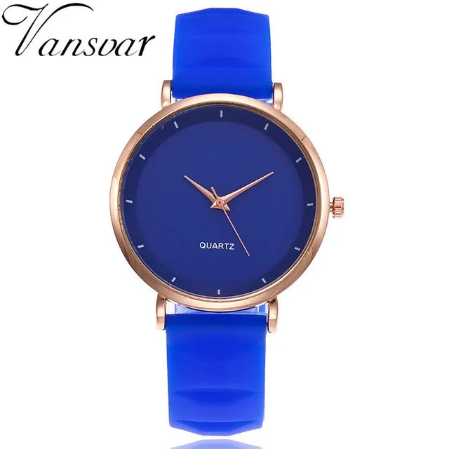 Vansvar Fashion Jelly Silicone Women Watches Luxury Brand Casual Ladies Quartz Clock Wristwatches Clock Relogio Feminino Hot