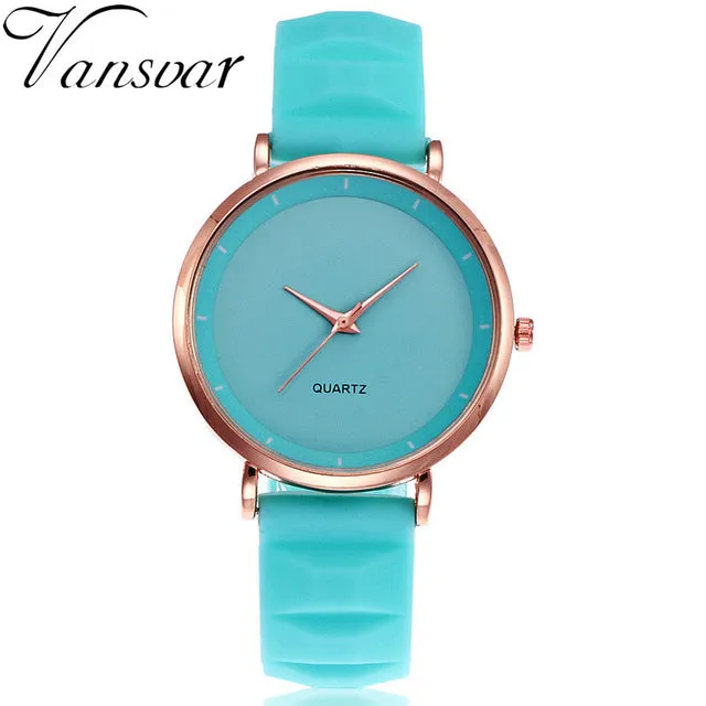 Vansvar Fashion Jelly Silicone Women Watches Luxury Brand Casual Ladies Quartz Clock Wristwatches Clock Relogio Feminino Hot