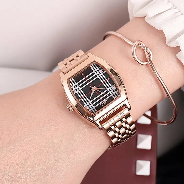 Vintage Barrel Pattern Stripe Dial Women's Watch