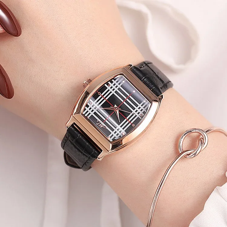 Vintage Barrel Pattern Stripe Dial Women's Watch