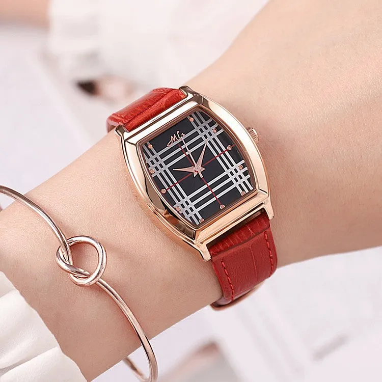 Vintage Barrel Pattern Stripe Dial Women's Watch