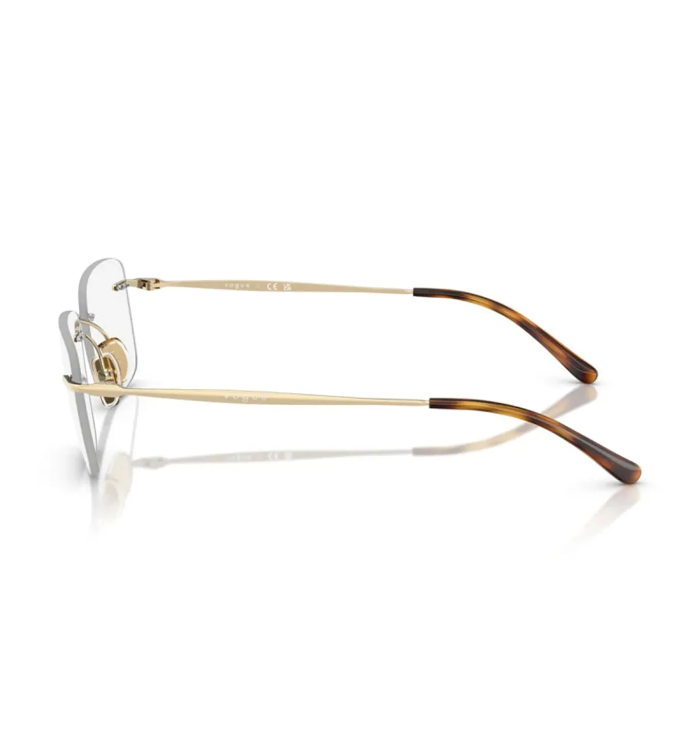 Vogue Women's Pale Gold Rectangular Optical Frame