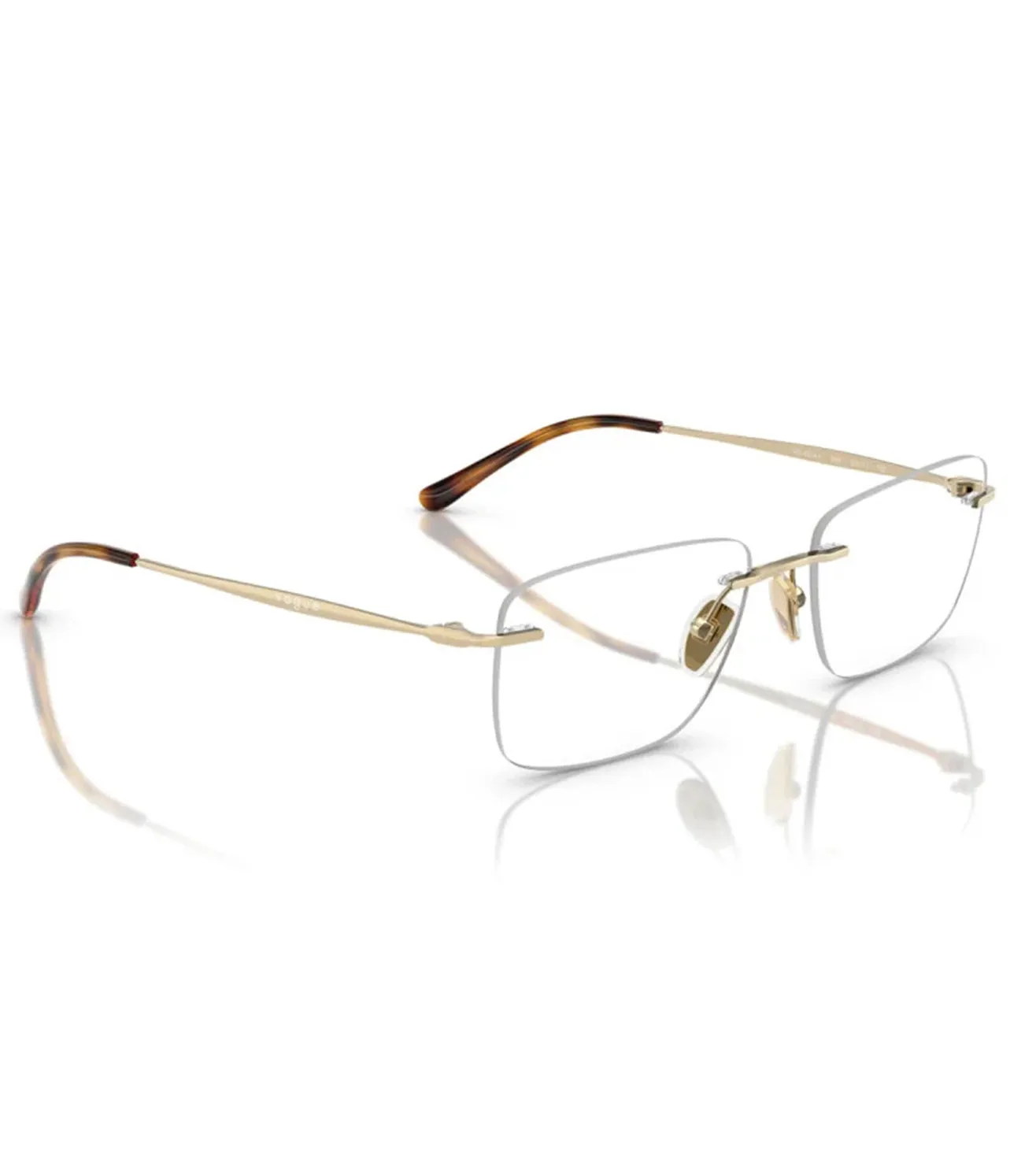 Vogue Women's Pale Gold Rectangular Optical Frame