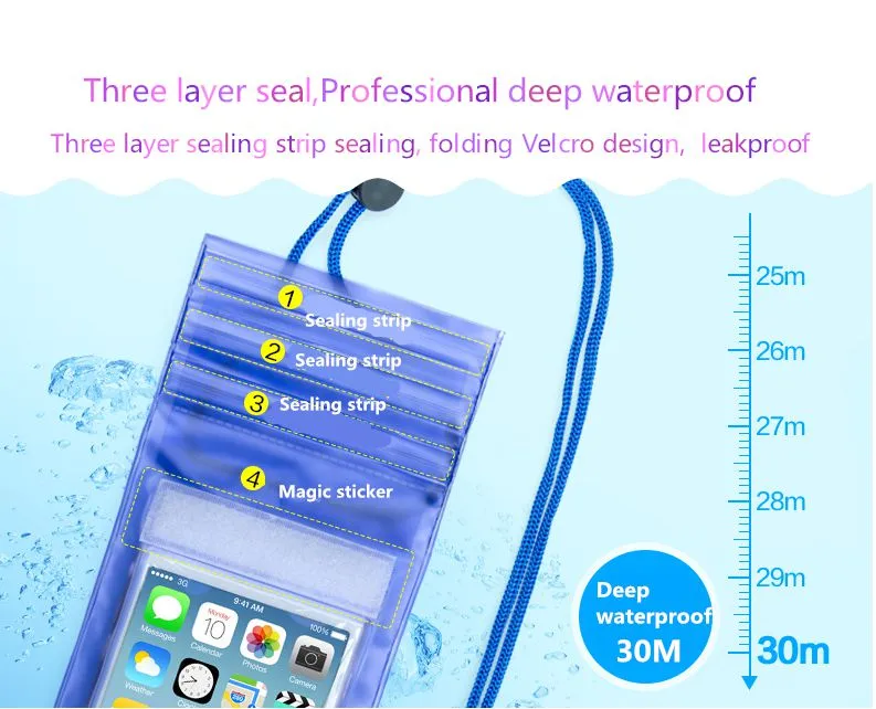 Waterproof Underwater PVC Package Pouch Diving Bags For iPhone Outdoor Mobile Phone Pocket Case For Samsung Xiaomi HTC Huawei