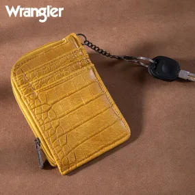 WG102-W005 Wrangler  Wrangler Croc  Print  Mini Zip Card Case - Mustard