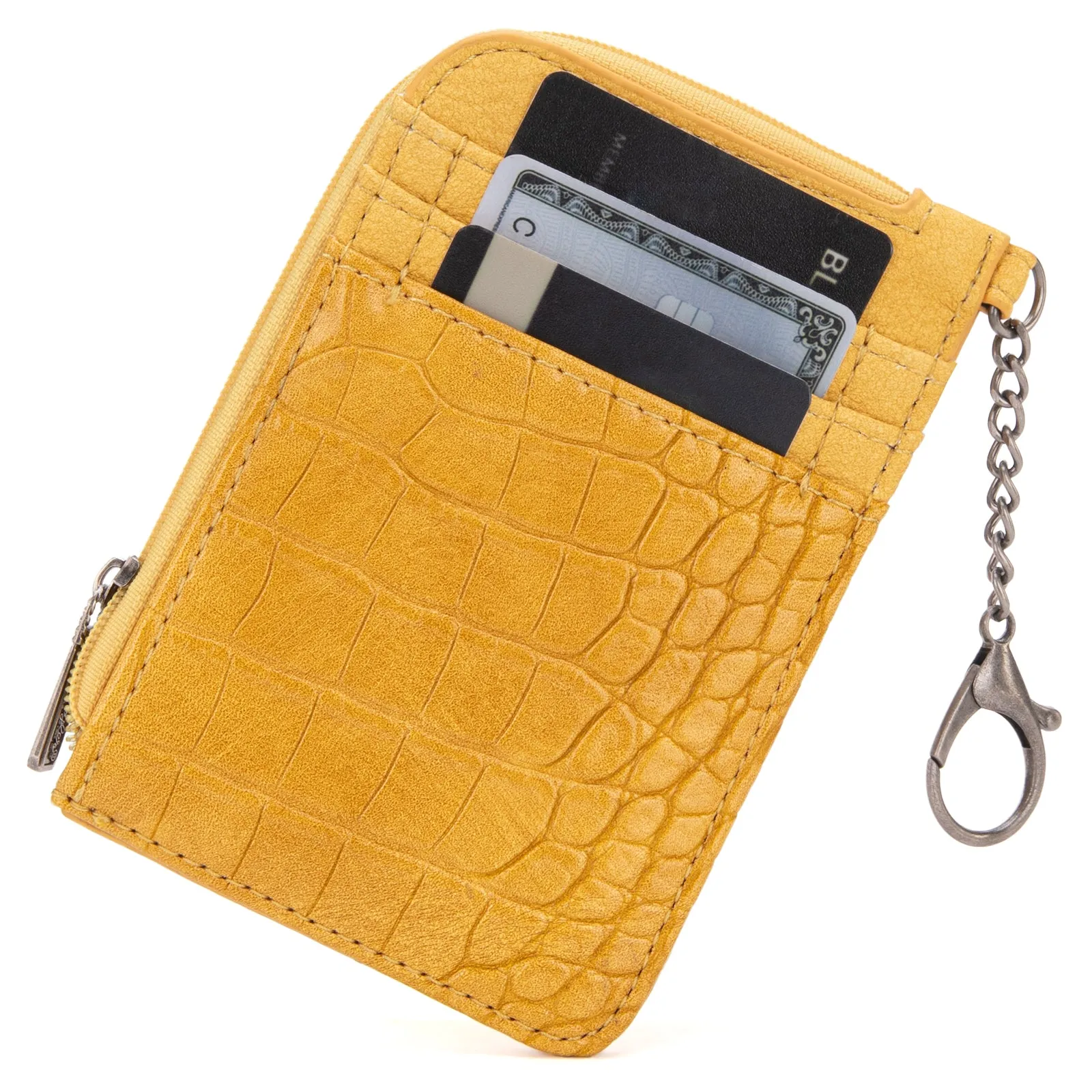 WG102-W005 Wrangler  Wrangler Croc  Print  Mini Zip Card Case - Mustard