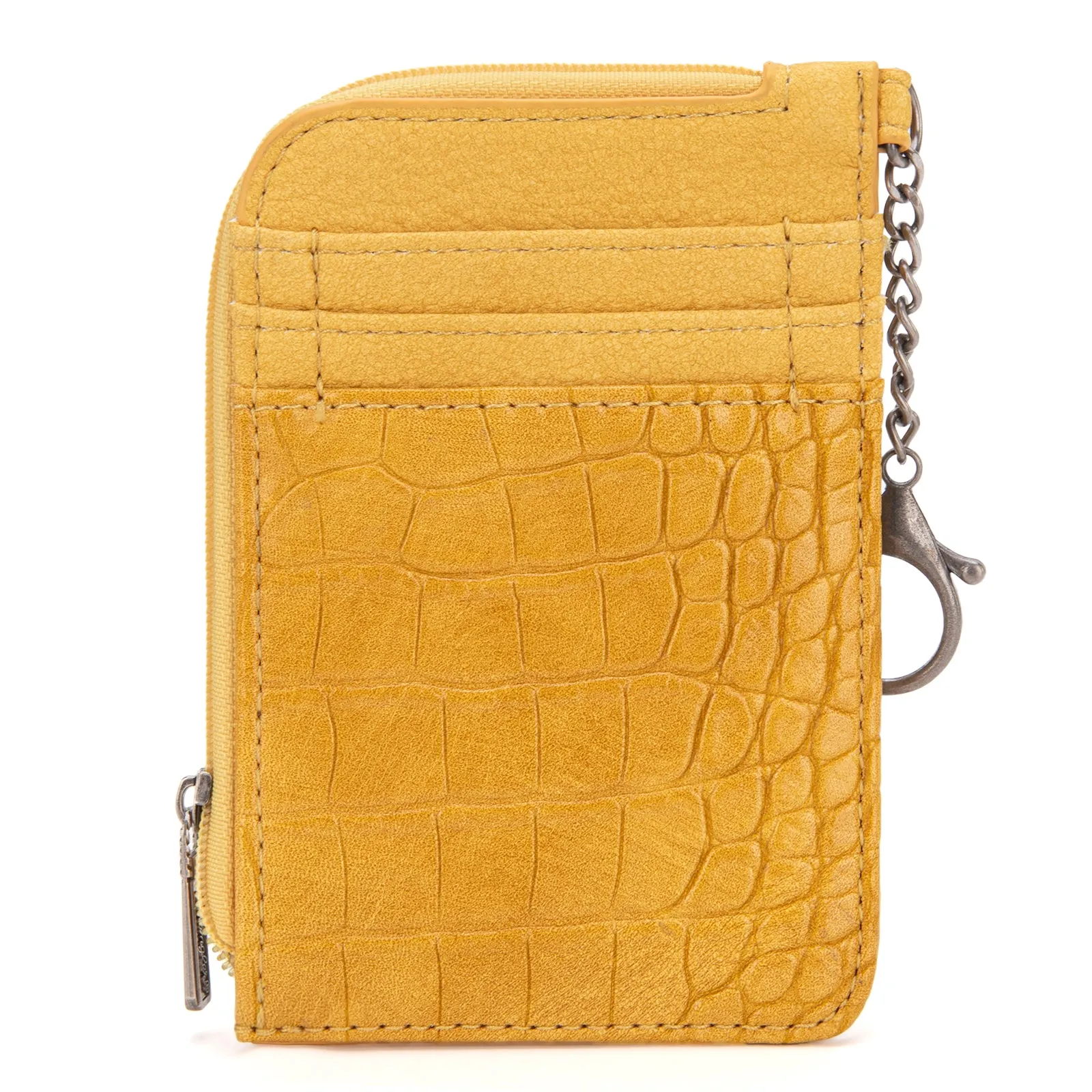 WG102-W005 Wrangler  Wrangler Croc  Print  Mini Zip Card Case - Mustard