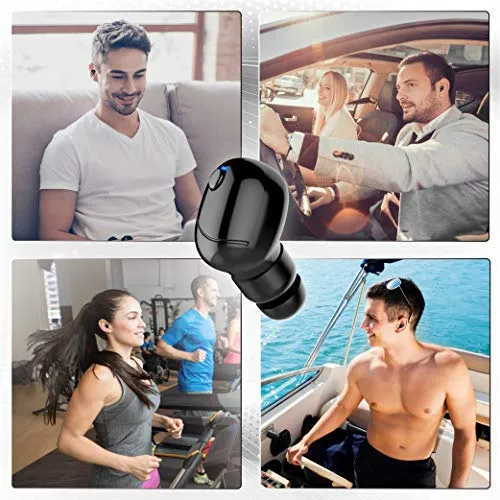 Wireless Earbud, Mini Single Bluetooth 5.0 Earbud with 36 Hours Playing Time - 400mAh Portable Charging Case, Mic and Clear Sound for Hands-Free Calls, Gym, Music, Podcasts (1 Piece)