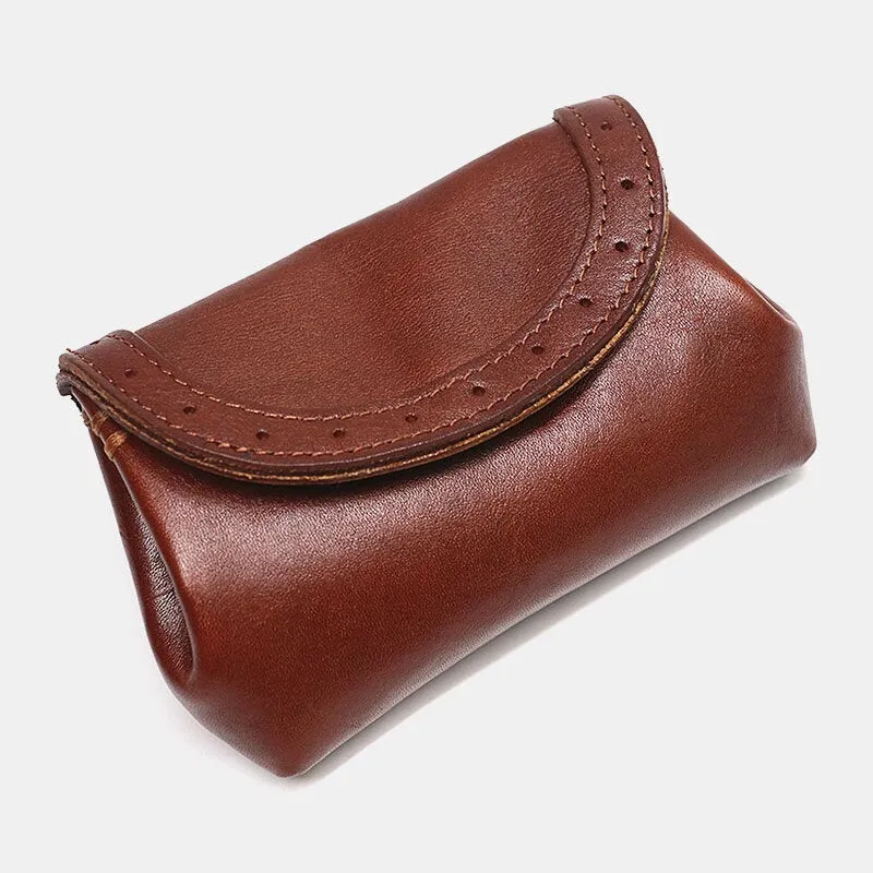 Women Genuine Leather Short Multifunction Large Capacity Wallet Card Holder Clutch Bag