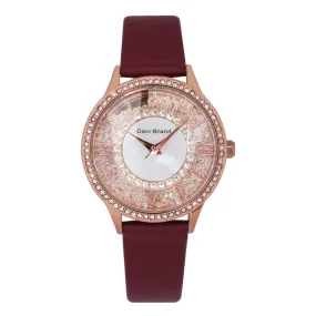 Women's Watch Classic quicksand dial leather strap Creative Watch